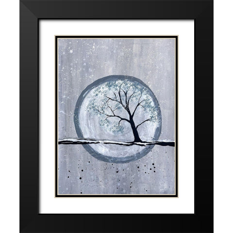 Moonlit Tree 1 Black Modern Wood Framed Art Print with Double Matting by Charest, Doris