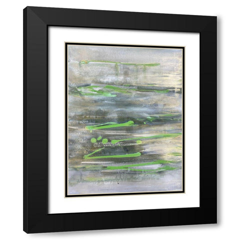 Elemental Abstraction Black Modern Wood Framed Art Print with Double Matting by Charest, Doris