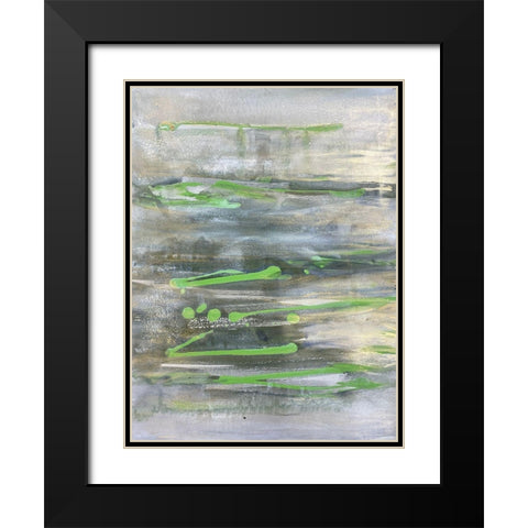 Elemental Abstraction Black Modern Wood Framed Art Print with Double Matting by Charest, Doris