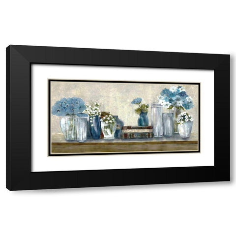 Floral Desk Black Modern Wood Framed Art Print with Double Matting by Charest, Doris