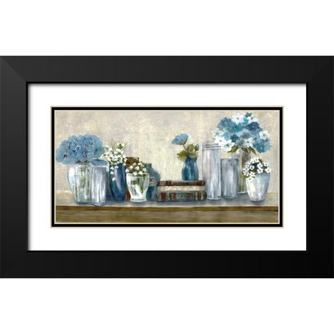 Floral Desk Black Modern Wood Framed Art Print with Double Matting by Charest, Doris