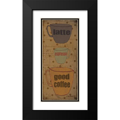 Coffee Dots Panel 2 Black Modern Wood Framed Art Print with Double Matting by DiPaolo, Dan