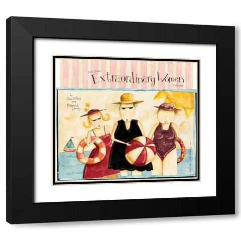 Girlfriends Black Modern Wood Framed Art Print with Double Matting by DiPaolo, Dan