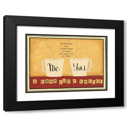 You And Me Black Modern Wood Framed Art Print with Double Matting by DiPaolo, Dan