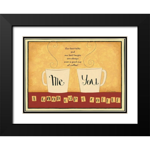 You And Me Black Modern Wood Framed Art Print with Double Matting by DiPaolo, Dan