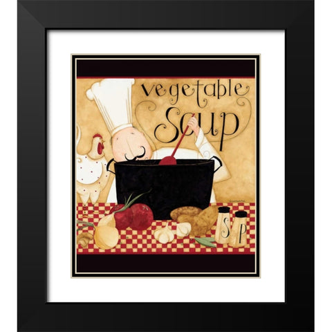 Vegetable Soup Black Modern Wood Framed Art Print with Double Matting by DiPaolo, Dan