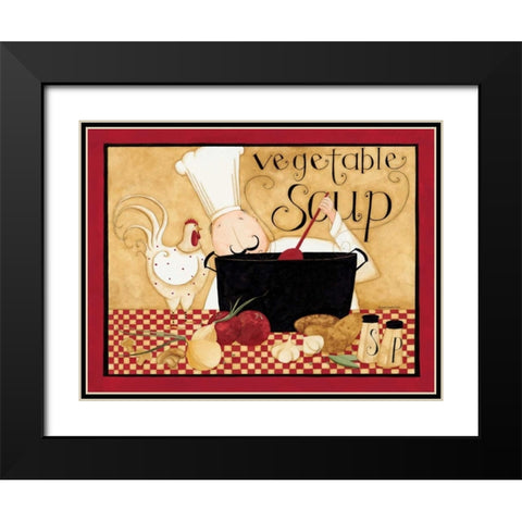 Vegie Soup Black Modern Wood Framed Art Print with Double Matting by DiPaolo, Dan