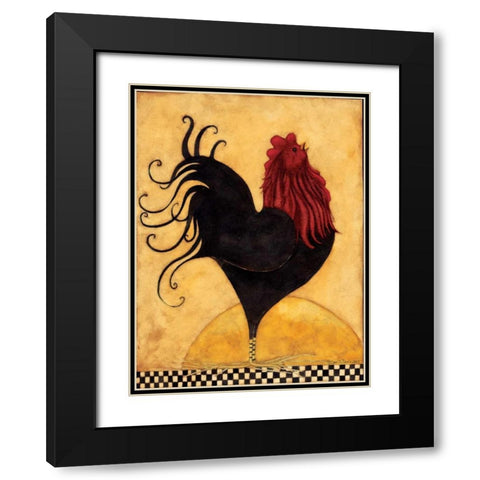 Rooster Black Modern Wood Framed Art Print with Double Matting by DiPaolo, Dan