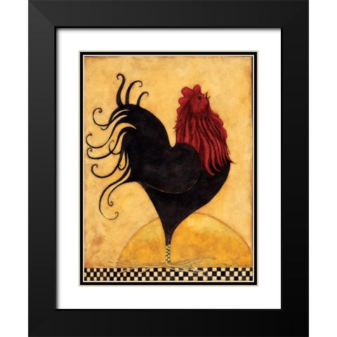 Rooster Black Modern Wood Framed Art Print with Double Matting by DiPaolo, Dan