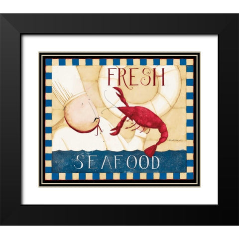 Fresh Seafood Black Modern Wood Framed Art Print with Double Matting by DiPaolo, Dan