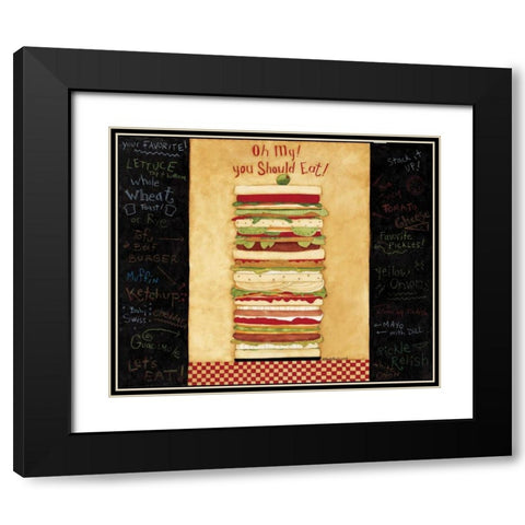 Stacked Up Black Modern Wood Framed Art Print with Double Matting by DiPaolo, Dan