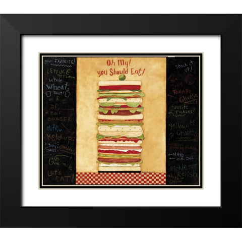 Stacked Up Black Modern Wood Framed Art Print with Double Matting by DiPaolo, Dan