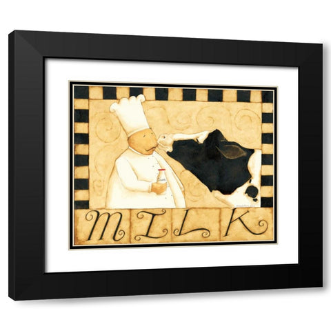 Moo Black Modern Wood Framed Art Print with Double Matting by DiPaolo, Dan