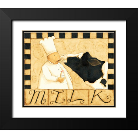 Moo Black Modern Wood Framed Art Print with Double Matting by DiPaolo, Dan