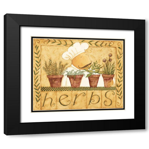 Kitchen Herbs Black Modern Wood Framed Art Print with Double Matting by DiPaolo, Dan