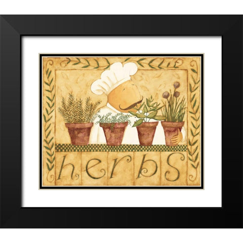 Kitchen Herbs Black Modern Wood Framed Art Print with Double Matting by DiPaolo, Dan