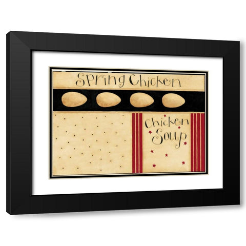 Spring Chicken Black Modern Wood Framed Art Print with Double Matting by DiPaolo, Dan