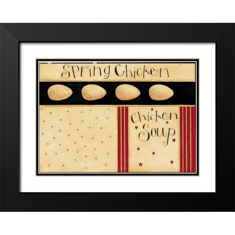 Spring Chicken Black Modern Wood Framed Art Print with Double Matting by DiPaolo, Dan
