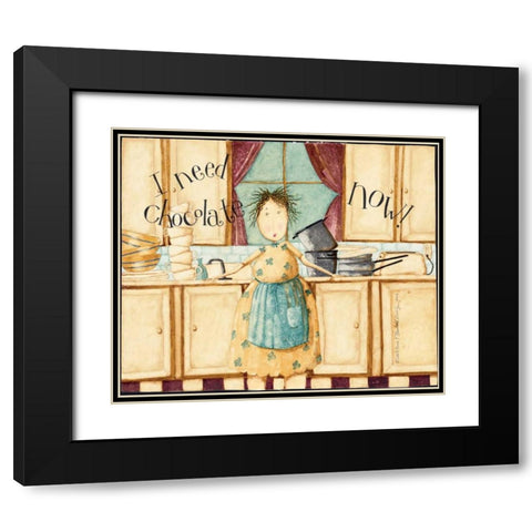 Mama Black Modern Wood Framed Art Print with Double Matting by DiPaolo, Dan