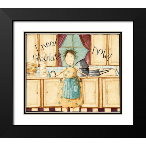 Mama Black Modern Wood Framed Art Print with Double Matting by DiPaolo, Dan