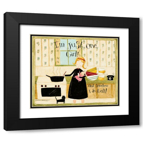 Power Woman Black Modern Wood Framed Art Print with Double Matting by DiPaolo, Dan