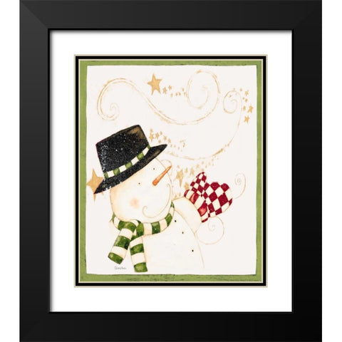 Snowman Black Modern Wood Framed Art Print with Double Matting by DiPaolo, Dan