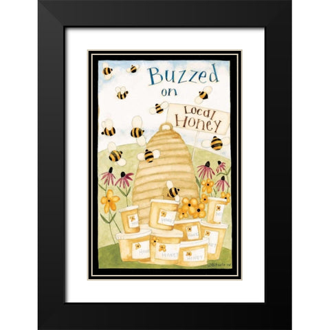 Buzzed On Honey Black Modern Wood Framed Art Print with Double Matting by DiPaolo, Dan
