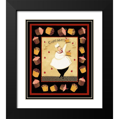 Dancing With Cupcakes Black Modern Wood Framed Art Print with Double Matting by DiPaolo, Dan