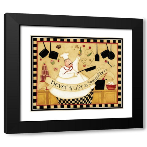 Skinny Chef Black Modern Wood Framed Art Print with Double Matting by DiPaolo, Dan