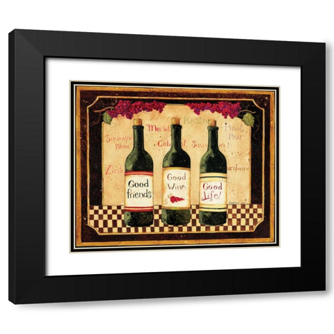 Good Wine Black Modern Wood Framed Art Print with Double Matting by DiPaolo, Dan