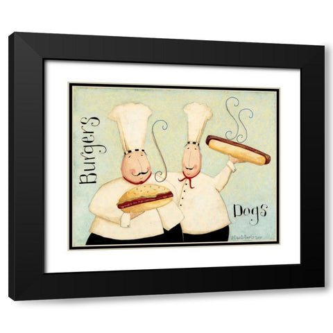 Burgers Dogs Black Modern Wood Framed Art Print with Double Matting by DiPaolo, Dan