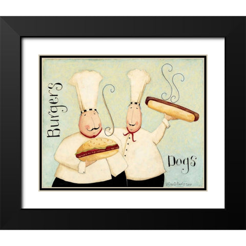 Burgers Dogs Black Modern Wood Framed Art Print with Double Matting by DiPaolo, Dan