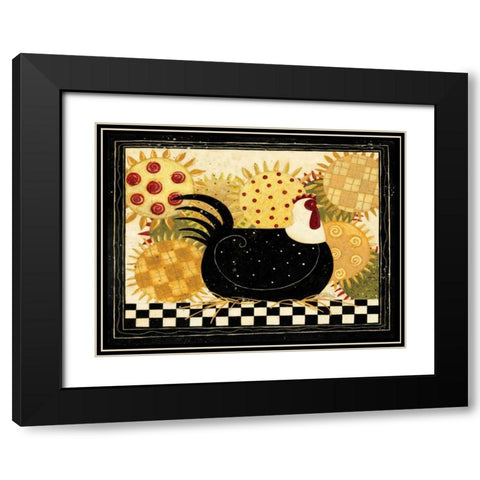 Hen Black Modern Wood Framed Art Print with Double Matting by DiPaolo, Dan