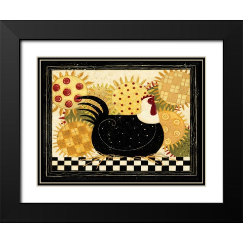 Hen Black Modern Wood Framed Art Print with Double Matting by DiPaolo, Dan