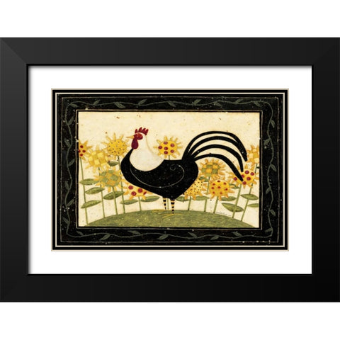 Hey There Rooster Black Modern Wood Framed Art Print with Double Matting by DiPaolo, Dan