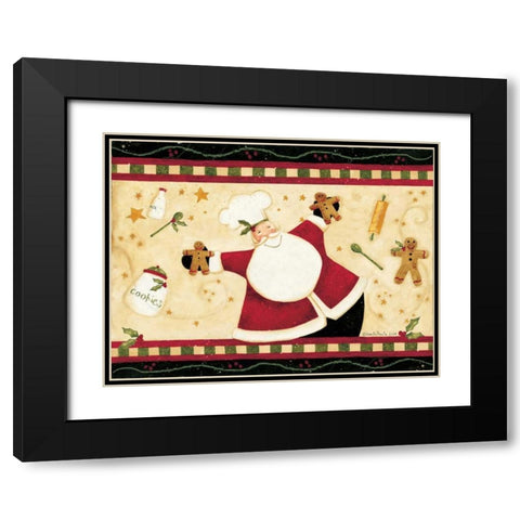 Santa Black Modern Wood Framed Art Print with Double Matting by DiPaolo, Dan