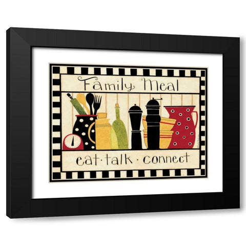 Family Meal Black Modern Wood Framed Art Print with Double Matting by DiPaolo, Dan