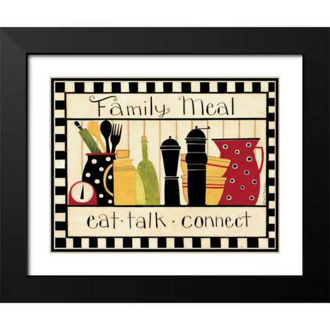 Family Meal Black Modern Wood Framed Art Print with Double Matting by DiPaolo, Dan