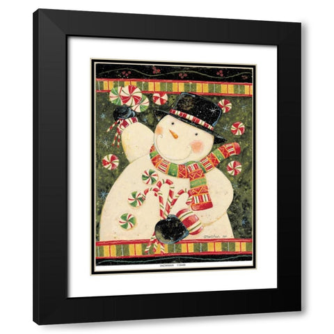 Snowman Candy Black Modern Wood Framed Art Print with Double Matting by DiPaolo, Dan