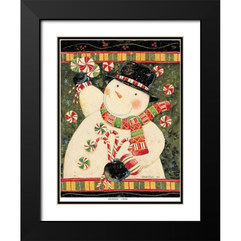 Snowman Candy Black Modern Wood Framed Art Print with Double Matting by DiPaolo, Dan