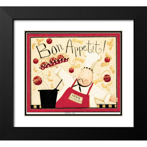 Bon Appetit Black Modern Wood Framed Art Print with Double Matting by DiPaolo, Dan