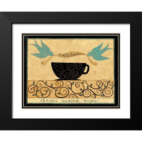 Coffee Time Black Modern Wood Framed Art Print with Double Matting by DiPaolo, Dan