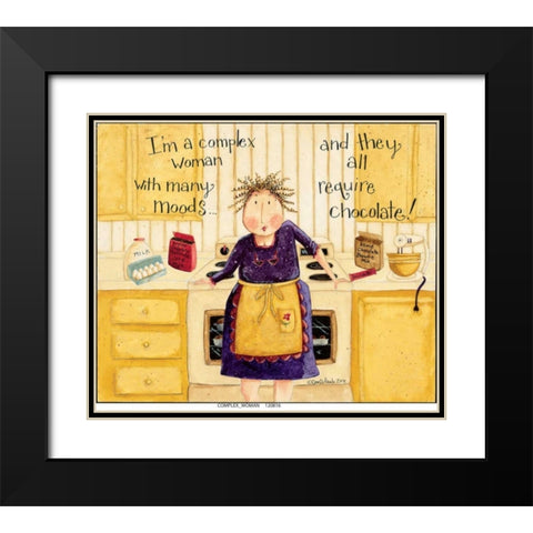 Complex Woman Black Modern Wood Framed Art Print with Double Matting by DiPaolo, Dan