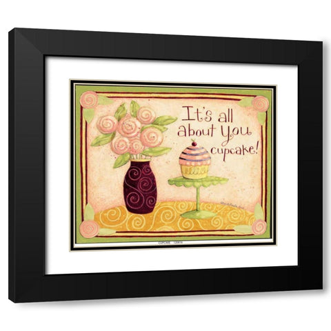 Cupcake Black Modern Wood Framed Art Print with Double Matting by DiPaolo, Dan