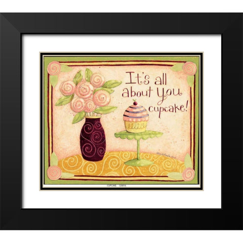 Cupcake Black Modern Wood Framed Art Print with Double Matting by DiPaolo, Dan