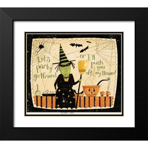 Lets Party Black Modern Wood Framed Art Print with Double Matting by DiPaolo, Dan