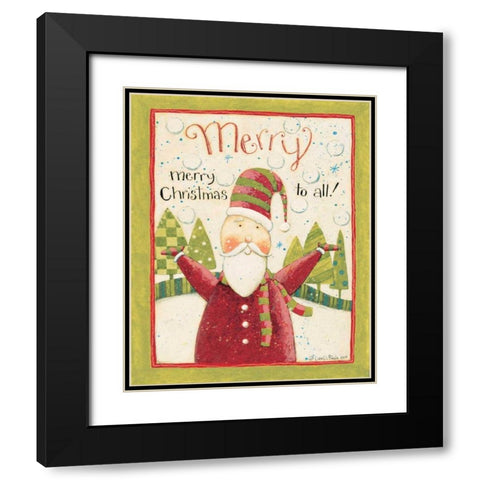 Merry Christmas Black Modern Wood Framed Art Print with Double Matting by DiPaolo, Dan