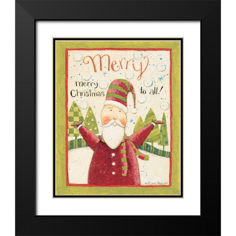 Merry Christmas Black Modern Wood Framed Art Print with Double Matting by DiPaolo, Dan
