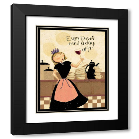 Divas Black Modern Wood Framed Art Print with Double Matting by DiPaolo, Dan