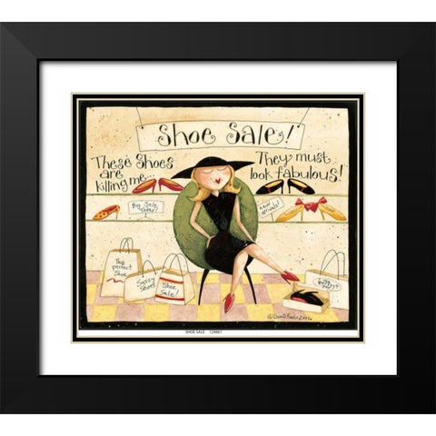 Shoe Sale Black Modern Wood Framed Art Print with Double Matting by DiPaolo, Dan
